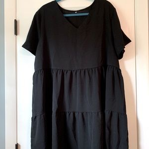 Black Tiered Short Summer Dress, 2XL, NWOT